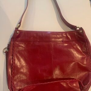 HOBO International Red Leather Shoulder Bag NWT I added measurements!
